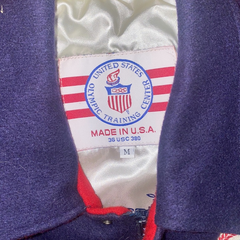 Usa Olympic Training Jacket Size Medium Leather W… - image 3